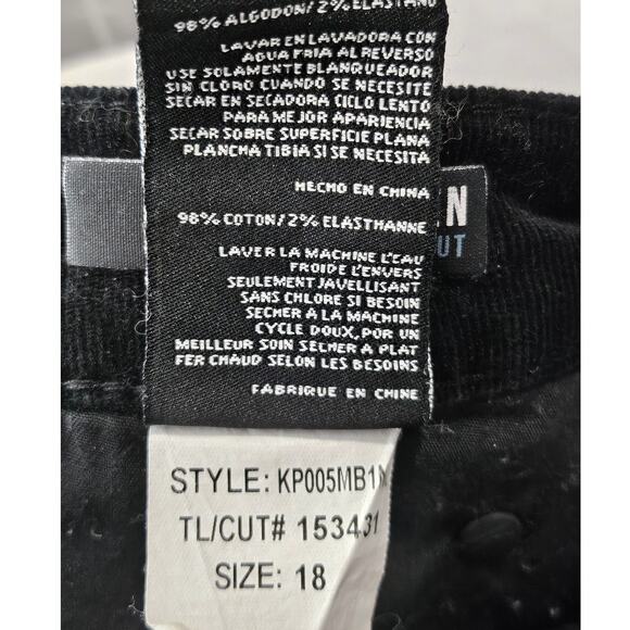 KUT FROM THE KLOTH Women's Black Karen Corduroy Baby Bootcut, Size 18 - Picture 7 of 14